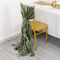 Vente en gros de ceintures de chaise en tissu satiné de saule bouclé bordeaux pour la maison et les banquets de mariage