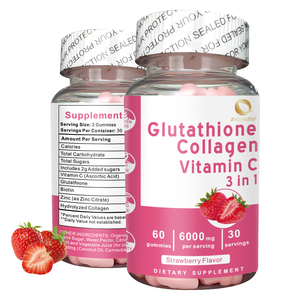 Glutatión Colágeno Vitamina C 3 en 1 Gomitas para iluminar y nutrir la piel 60 Sabor a fresa - Product Image 6