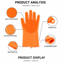 Gants de nettoyage en silicone de qualité alimentaire avec logo personnalisé, antidérapants, doux, multi-usages, pour la lessive, la salle de bain, la voiture, les animaux domestiques, écologiques, OEM ODM