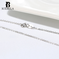 ICEBELA gros bijoux fins vente chaude italien 925 en argent Sterling 1.2mm O croix câble chaîne collier pour homme femmes