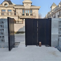 Op maat gemaakte vouwbare aluminium poort, moderne koperlook, weerbestendig, schuifdeur, geschikt voor villa, binnenplaats, hotel, commercieel gebruik