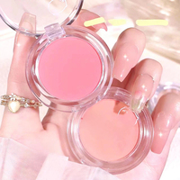 Palet Blush Tunggal Label Pribadi Grosir, Wadah Bulat Transparan, Matte Velvet, Pigmentasi Tinggi, Pewarna Pipi, Harga Grosir