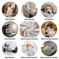 Plaid en flanelle tricotée personnalisé OEM, chaud, doux et léger, avec logo, pour usage domestique toutes saisons