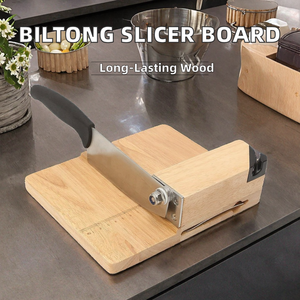 Radiused Square <b>Wood</b> Cutting Board Eco-Friendly Durable Laser Logo Biltong Slicer Beef Biltong Slabs 6cm Thick <b>Slices</b> - Product Image 2