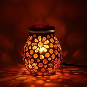 Brûleur d'encens électrique en verre <span class=keywords><strong>Pyrex</strong></span> pour huiles essentielles, style mosaïque - Product Image 3