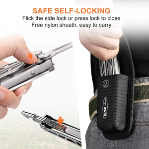 Cadeau pour lui, couteau de poche multifonctionnel de survie en acier inoxydable de haute qualité 17 en 1, pince multifonctionnelle pour le camping et la randonnée - Product Image 2