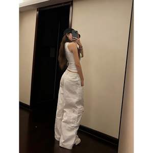 กางเกงยีนส์ขาตรงเอวสูงสำหรับผู้หญิง, กางเกงขากว้างทรงหลวมระบายอากาศได้ดีดีไซน์อเมริกันสำหรับฤดูใบไม้ผลิ2025 - Product Image 1