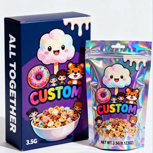 Custom Printed Tea Top Candy Stand Pouch <strong>Edible</strong> Resealable Self Adhesive Seal 3.5g 7g 14g 1oz 1lb 1kg Food Frosted Mylar Bag - Product Image 1