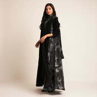 Abaya Maxi Élégante en Laine, Grande Taille, Modèle Décontracté et Modeste, Nouvelle Collection de Créateur de Mode de Dubaï, Transparente à l'Avant, Idéale pour l'Aïd et le Ramadan, Printemps