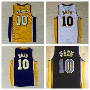 موضة جديدة #10 ستيف ناش أبيض أصفر أرجواني ريف 30 ماركة كرة السلة جيرسي شعارات التطريز - Product Image 3