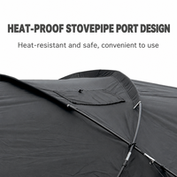 Grande tente de camping en forme de dôme hémisphérique 400x300x180cm, revêtement argenté UPF50 Plus, port pour poêle, Oxford 150D, 4 saisons, imperméable