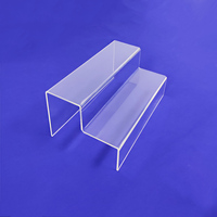 Étagère à 2 niveaux en acrylique transparent pour l'affichage des escaliers, support à 2 niveaux en acrylique transparent pour l'affichage de bijoux, de chaussures, de parfums, de cupcakes