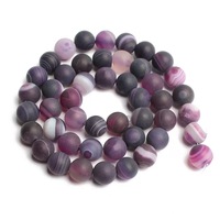 Offre Spéciale Perles Rondes en Agate Mate, Perles en Agate Rayée Café, Pierres Précieuses en Cristal pour la Fabrication de Bijoux