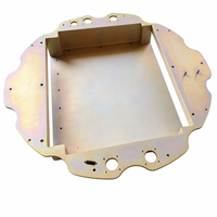 Base d'encastrement en alliage d'aluminium usiné CNC sur mesure, tolérance de 0,002 mm, finition chromate jaune, trous de montage encastrés