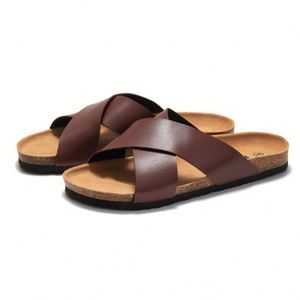 Pantoufles simples à semelle souple pour hommes, sandales de plage rétro à fleurs, antidérapantes, confortables, chaussures décontractées pour hommes - Product Image 1