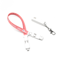 Cordón de Poliéster Personalizado 6 en 1 con Cable USB Tipo C de Carga Rápida PD de 60W, Regalo Promocional con Logotipo para Porta Tarjetas de Identificación