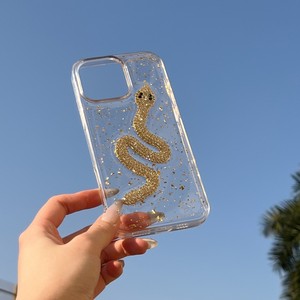 Custodia per telefono Bling Diamond 3D Gold Snake per <span class=keywords><strong>iPhone</strong></span> 16 15 14 13 12 <span class=keywords><strong>11</strong></span> Pro Max, con polvere glitter, antiurto, trasparente e morbida - Product Image 4