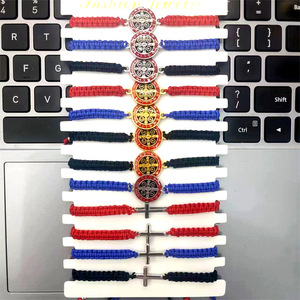 Braccialetto Croce di Gesù, Creativo con Perle <span class=keywords><strong>Rosario</strong></span> Texturizzate, Braccialetto Fai-da-Te Intrecciato a Mano, Braccialetto ITALIA - Product Image 6