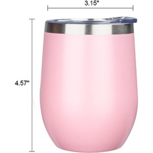 12oz Stainless Steel Wine Tumbler with Lid and Straw, <b>Double</b> <b>Wall</b> Vacuum Insulated Stemless Wine Glass Tumbler Cup, Coffee <b>Mug</b> - Product Image 6