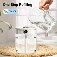Nouvel humidificateur d'air numérique silencieux de 1500 ml à double pulvérisation USB, avec affichage numérique, pour voiture, camping-car, maison, chambre, bureau, veilleuse, garantie 1 an