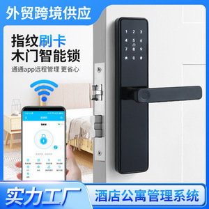 Wenxun Smart Fingerprint <b>Lock</b> S078M Black For Wooden Doors Home Hotel Office App Control - Product Image 5