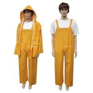 Ensemble <span class=keywords><strong>de</strong></span> pluie industriel robuste 2 ou 3 pièces en PVC et polyester, comprenant une veste <span class=keywords><strong>de</strong></span> travail <span class=keywords><strong>de</strong></span> sécurité et un pantalon à bretelles, pour femmes, hommes et adultes - Product Image 5