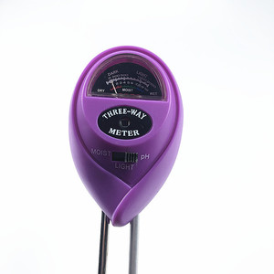 Haonan Office Supplies Store Three-Way Soil Meter Moisture Ph Light Round Purple Double Needle - Product Image 1