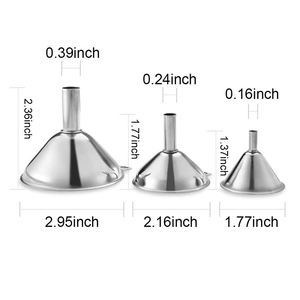 Set 3pcs Corong Stainless Steel untuk Penggunaan Dapur Rumah Alat Logam Tahan Lama Desain Bernapas Kualitas Standar Tinggi - Product Image 2