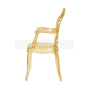 Chaise empilable avec accoudoirs pour événements de mariage, modèle <span class=keywords><strong>Prince</strong></span> Amber Ghost Belle Epoque - Product Image 4