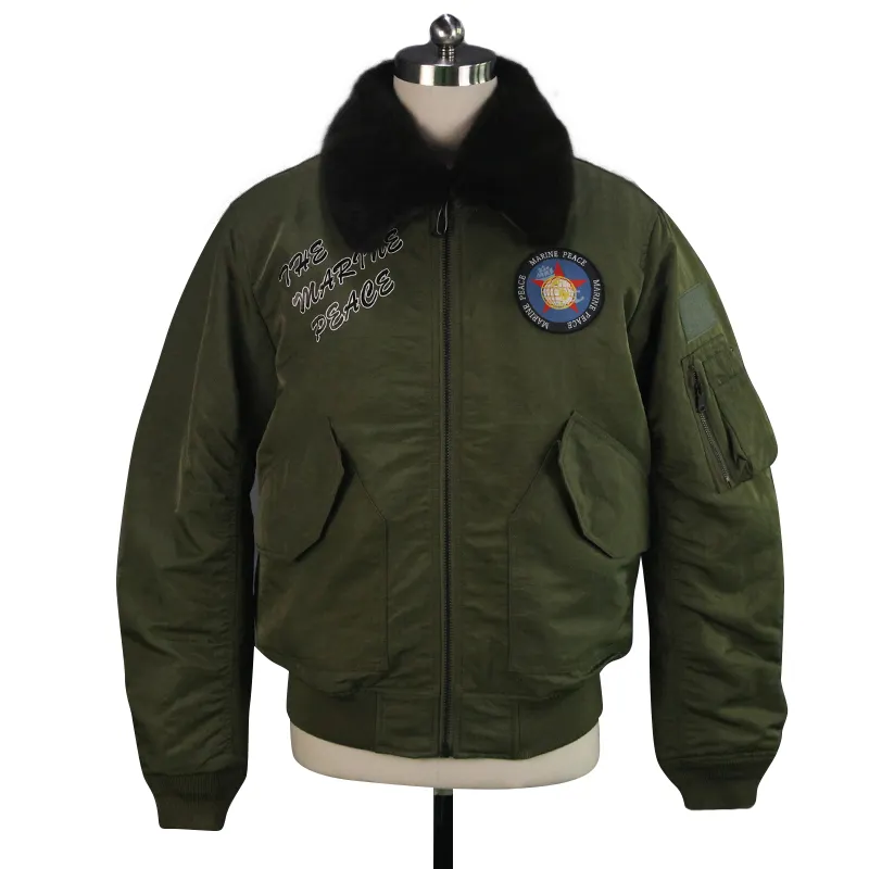 Wholesale Hot Sale Outdoor Winter Jacket Custom High Quality Fur Collar Parkas Thicken Warm Flight Jacket