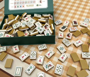 Set <span class=keywords><strong>da</strong></span> Mahjong di Lusso Americano OEM con 160 Tessere in Acrilico e Tavolo <span class=keywords><strong>da</strong></span> Gioco Portatile per Giocatori di Mahjong - Product Image 2