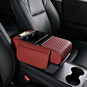Reposabrazos Universal para Coche con Caja de Almacenamiento, Almohadilla Protectora de Cuero, Cojín Central para el Codo y Portavasos - Product Image 3