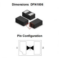 Diode TVS bidirectionnelle Leiditech Mosfet LM-SDA1211CDN DFN1006 8A 8pF pour l'électronique grand public et les équipements de communication
