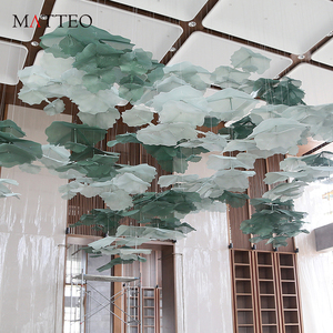 Personnalisation de style moderne <span class=keywords><strong>lustre</strong></span> LED suspendu au plafond <span class=keywords><strong>vert</strong></span> de luxe pour l'intérieur du musée d'art salle à manger en verre - Product Image 3