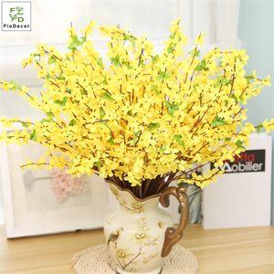 Fleur artificielle de <span class=keywords><strong>Forsythia</strong></span> en soie, jasmin <span class=keywords><strong>d</strong></span>'hiver jaune pour la <span class=keywords><strong>d</strong></span>écoration intérieure - Product Image 3