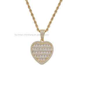 Heart-shaped hip-hop pendant, accessories <b>copper</b> zircon love necklace, multi-layer round zirconium mix and match pendant - Product Image 5
