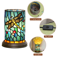 Lampe Tiffany en verre teinté, petites lampes de chevet pour le salon, décoration de la maison, cadeau d'anniversaire pour filles, Noël, Thanksgiving