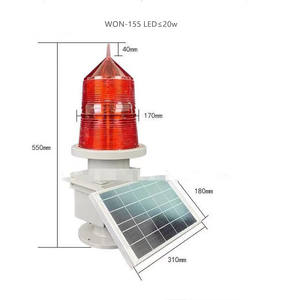 Tour d'alimentation haute tension ICAO 2000cd Led clignotante rouge lumière d'obturation solaire à intensité moyenne - Product Image 6
