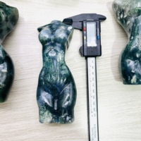 Sculptures de Modèles Féminins en Agate Mousse Naturelle de Haute Qualité, Sculptées à la Main et Polies, pour la Décoration Intérieure et le Feng Shui, Forme Irrégulière