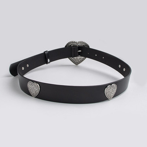Vente en gros Nouveau Coeur Pièce Métallique <span class=keywords><strong>Ceinture</strong></span> Cloutée <span class=keywords><strong>Ceinture</strong></span> pour <span class=keywords><strong>Femme</strong></span> Or <span class=keywords><strong>Argent</strong></span> Boucle Coeur Amour <span class=keywords><strong>Ceinture</strong></span> en Cuir <span class=keywords><strong>Noir</strong></span> Personnalisée - Product Image 4