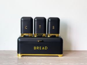 صندوق خبز فاخر مع حامل فضي لحاويات صناديق خبز معدنية مجلفنة حاوية كريم عتيقة - Product Image 3