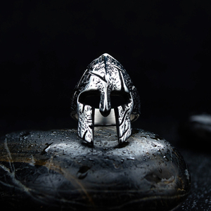 <span class=keywords><strong>Anillo</strong></span> de casco de máscara de guerreros espartanos griegos Vintage dominante de acero inoxidable para hombres de moda - Product Image 2