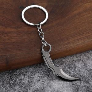 Groothandel Mini Metalen Samurai Zwaard Model Sleutelhanger Hands-On Gereedschap Kleurrijke Steentjes Tas Voor Hanger - Product Image 4