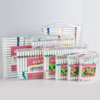 Marqueurs acryliques 12/24/36/48 couleurs pour enfants et étudiants, encre opaque empilable non toxique à base d'eau pour peinture et dessin