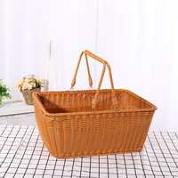 Panier à œufs en rotin tissé, pour le pain, les fruits et les légumes, avec poignée, ustensile de rangement, 1 pièce