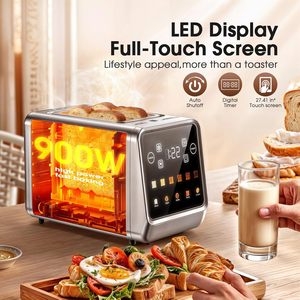 <span class=keywords><strong>Tostadora</strong></span> Teendow de 2 Rebanadas de Acero Inoxidable con Control Táctil, 900W, Calentamiento Rápido, Descongelación, para Rebanadas Gruesas, Bagels y <span class=keywords><strong>Pan</strong></span> - Product Image 2