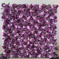 Panneau mural de fleurs en tissu enroulable 8ft x 8ft, motif fleurs sauvages colorées, pour décoration d'événements et de mariages, vente en gros