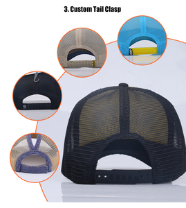 <span class=keywords><strong>หมวก</strong></span>แฟชั่นกลางแจ้ง หนัง PU ด้านหน้า ผ้าโพลีเอสเตอร์ตาข่าย ทรงสูง ปีกโค้ง โลโก้ซิลิโคนนูน 3 มิติ <span class=keywords><strong>หมวก</strong></span> 5 ชิ้นส่วน แบบสั่งทำ - Product Image 4