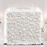 Mur de fleurs artificielles en soie blanche pour décoration de mariage, arrangements floraux sur mesure avec BBGS