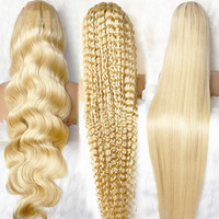 Perruque Lace Frontale HD sans colle 13x6 de 40 pouces, cheveux humains vierges bruts 613, couleur blonde, origine Inde et Cambodge, pour femmes